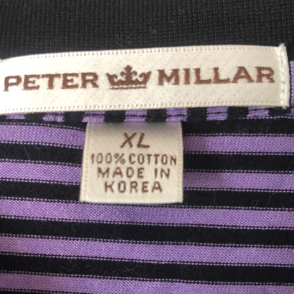 Peter Milllar spring medalist polo town crafted purple striped collar golf shirt - Picture 9 of 12